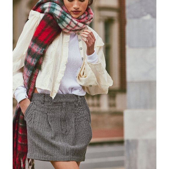 NWT Free People Gray Mini Skirt, Sz 10 - Picture 2 of 14